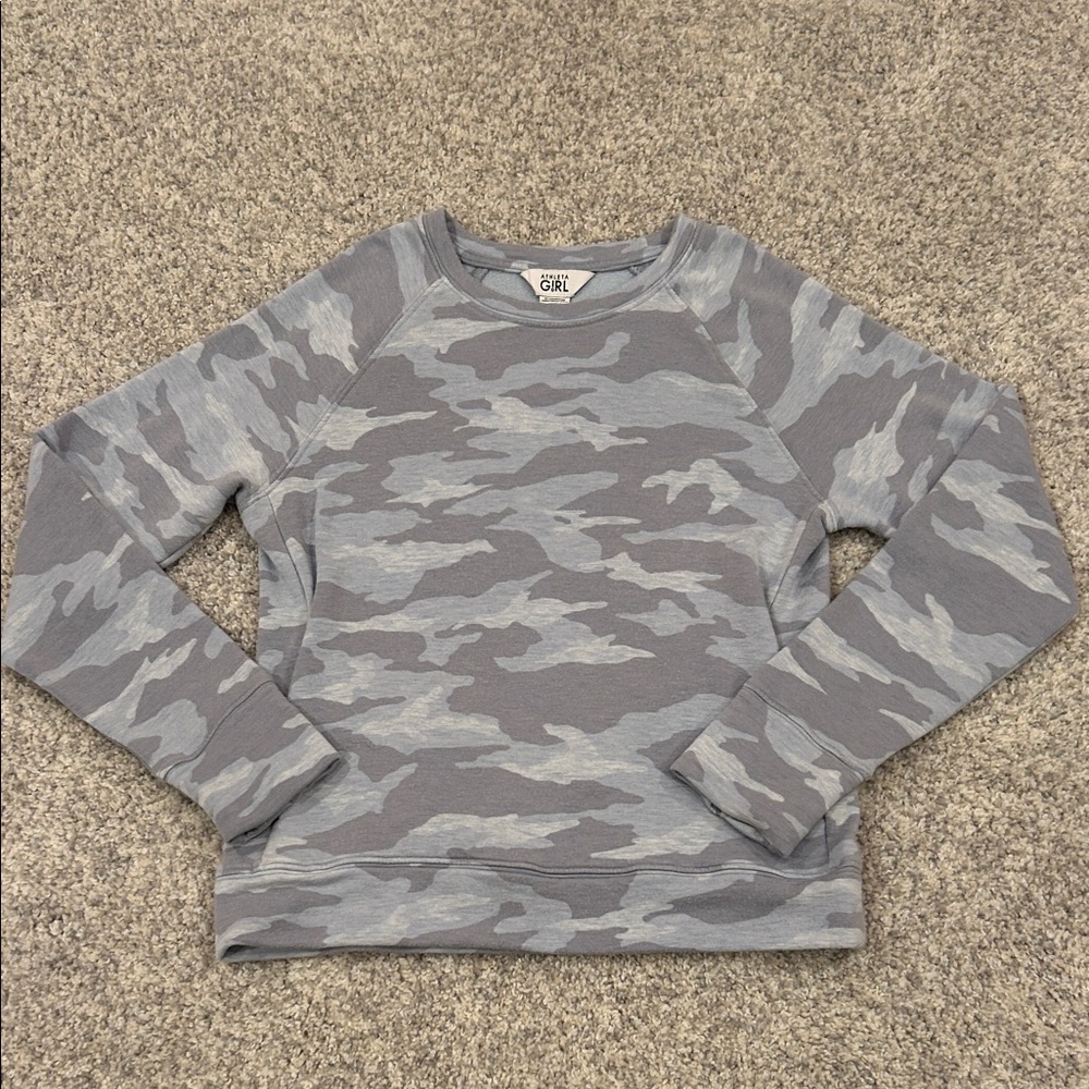 Athleta Girl Gray Camo Sweatshirt